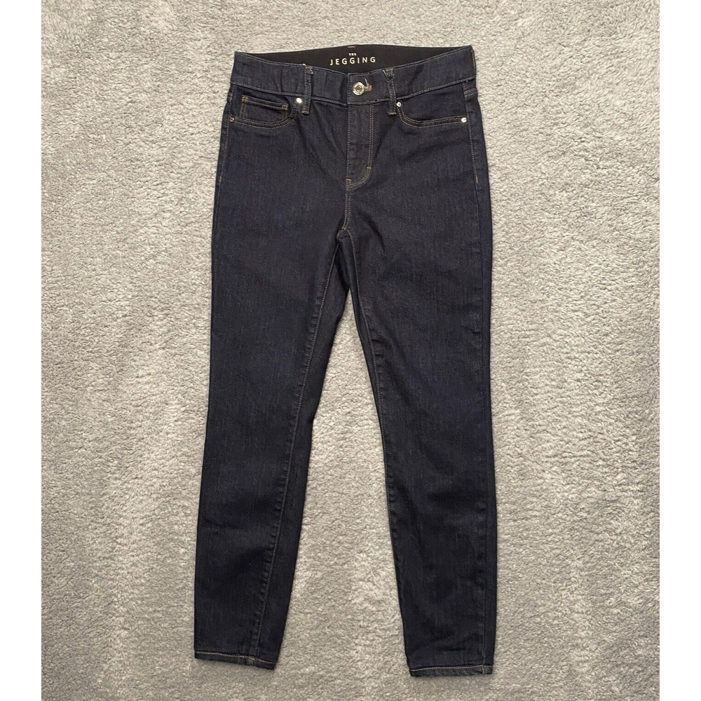 White House Black Market The Jegging Jeans Size 00 Blue Dark Wash Mid Rise Ankle - Picture 1 of 14
